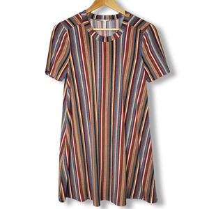 BCBGeneration Short Sleeve Mini Swing Dress Striped Size XS